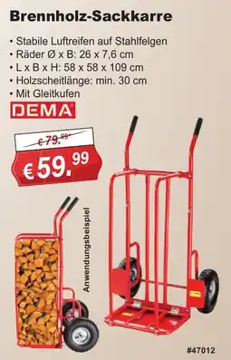Stabilo Fachmarkt Brennholz-Sackkarre DEMA Angebot
