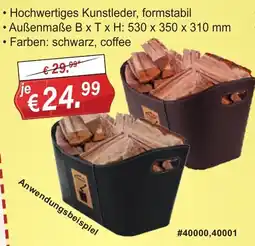 Stabilo Fachmarkt Kunstleder Kaminholzkiste Angebot