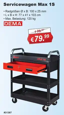Stabilo Fachmarkt Servicewagen Max 1S DEMA Angebot