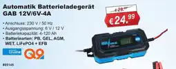 Stabilo Fachmarkt Automatik Batterieladegerät GAB 12V/6V-4A Angebot