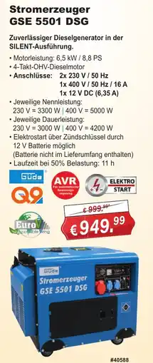 Stabilo Fachmarkt Stromerzeuger GSE 5501 DSG Angebot