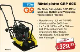 Stabilo Fachmarkt Güde Rüttelplatte GRP 60E Angebot