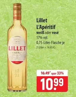Famila Nord Ost Lillet L'Apéritif weiß oder rosé Angebot