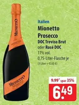 Famila Nord Ost Mionetto Prosecco DOC Treviso Brut oder Rosé DOC Angebot