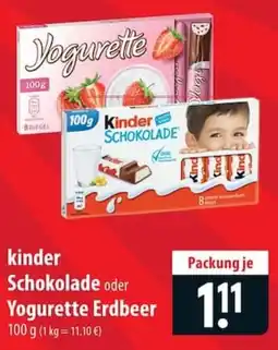 Famila Nord Ost kinder Schokolade oder Yogurette Erdbeer Angebot