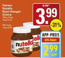 WEZ Ferrero Nutella Nuss Nougat-Creme Angebot