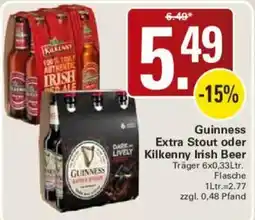 WEZ Guinness Extra Stout oder Kilkenny Irish Beer Angebot