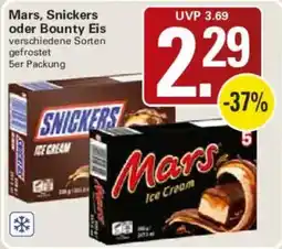 WEZ Mars, Snickers oder Bounty Eis Angebot