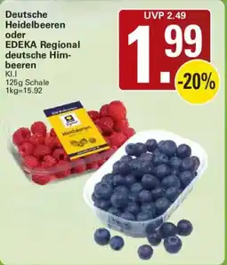 WEZ Deutsche Heidelbeeren oder EDEKA Regional deutsche Himbeeren Angebot