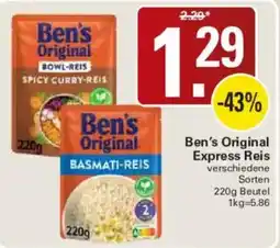 WEZ Ben's Original Express Reis Angebot