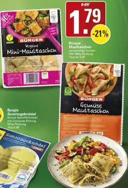 WEZ Bürger Maultaschen Angebot