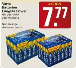 WEZ Varta Batterien Longlife Power Angebot