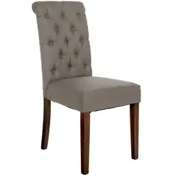 Netto Marken-Discount CLP Esszimmerstuhl Lisburn I Samt I Stoff I Polsterstuhl Gesteppt Chesterfield Design Angebot