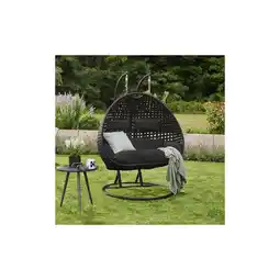 Netto Marken-Discount HOME DELUXE Polyrattan Hängesessel TWIN - Schwarz für 2 Personen Angebot