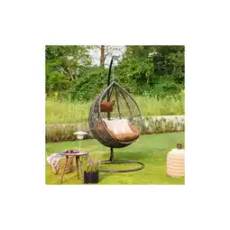 Netto Marken-Discount HOME DELUXE Polyrattan Hängesessel mit Gestell CIELO - Grau/Braun Angebot