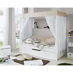 Netto Marken-Discount TiCAA Himmelbett Beige 310 Kiefer Weiß (Beige/Weiß Stern) Angebot