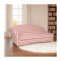 Netto Marken-Discount 3-Sitzer Sofa Loretta mit linker Armlehne, ca. 193 x 83 x 85 cm Rot gestreift & Blumenmuster Angebot