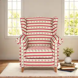 Netto Marken-Discount Polstersessel Loretta, ca. 86 x 81 x 105 cm – Rot gestreift & Blumenmuster Angebot