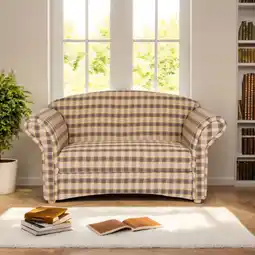 Netto Marken-Discount 2-Sitzer Sofa Loretta, ca. 153 x 83 x 85 cm – kariert & Braun Angebot