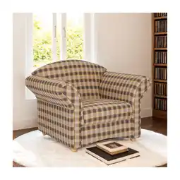 Netto Marken-Discount Polstersessel Loretta, ca. 110 x 84 x 84 cm – Kariert & Braun Angebot