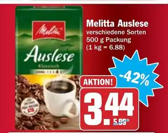 Hit Melitta Auslese 500 g Angebot