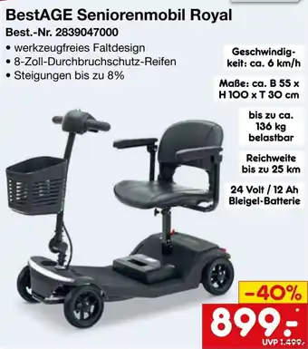 Netto Marken-Discount BestAGE Seniorenmobils Royal Angebot