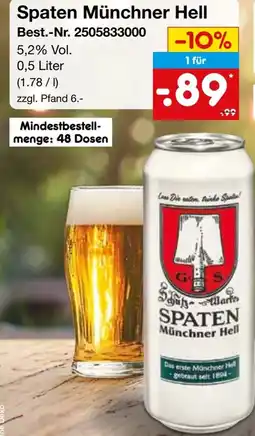 Netto Marken-Discount Spaten Münchner Hell Angebot