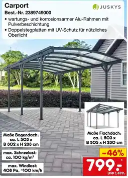 Netto Marken-Discount JUSKYS Carport Angebot