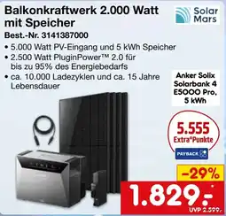 Netto Marken-Discount Balkonkraftwerk 2.000 Watt mit Speicher Angebot