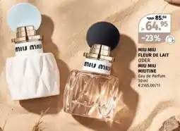 Müller MIU MIU FLEUR DE LAIT ODER MIU MIU MIUTINE Eau de Parfum Angebot