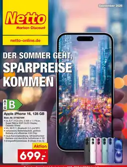Netto Marken-Discount Apple iPhone 16, 128 GB Angebot