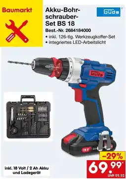 Netto Marken-Discount Akku-Bohrschrauber-Set BS 18 GÜDE Angebot