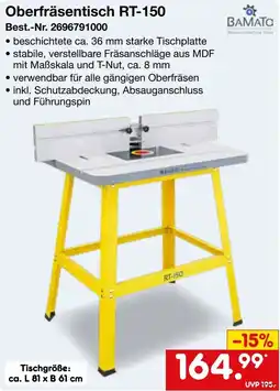 Netto Marken-Discount Oberfräsentsich RT-150 BAMATO Angebot