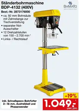 Netto Marken-Discount Ständerbohrmaschine BDP-4132 (400V) BAMATO Angebot