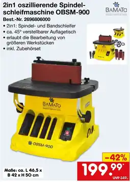 Netto Marken-Discount 2in1 oszillierende Spindel-schleifmaschine OBSM-900 BAMATO Angebot
