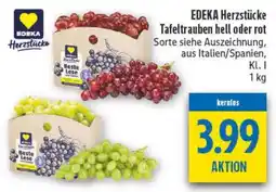 diska EDEKA Herzstücke Tafeltrauben hell oder rot Angebot