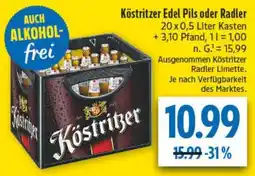 diska Köstritzer Edel Pils oder Radler Angebot