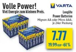 diska VARTA Longlife Power Batterien Angebot