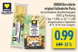diska EDEKA Herzstücke original italienische Pasta Angebot