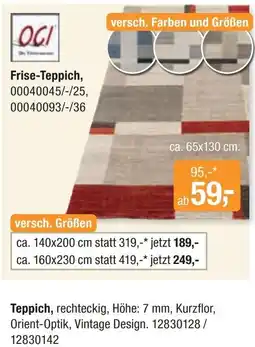 Opti Wohnwelt OCI Frise-Teppich Angebot