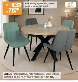 Opti Wohnwelt Stuhl kieselgrau oder mint, Metallgestell schwarz Angebot
