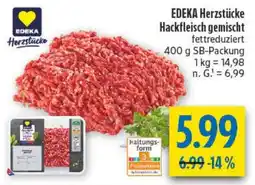 diska EDEKA Herzstücke Hackfleisch gemischt fettreduziert Angebot