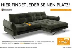 Opti Wohnwelt Polstergarnitur im Bezug Dress me grün und Kufe in Metall schwarz Angebot