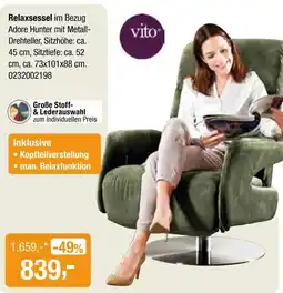 Opti Wohnwelt Relaxsessel im Bezug Adore Hunter mit Metall-Drehteller Angebot