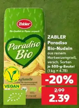 Kaufland Zabler Paradiso Bio-Nudeln Angebot