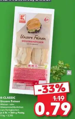 Kaufland K-CLASSIC Unsere Feinen Weizen- oder Weizenmischbrötchen Angebot