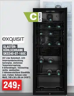 Handelshof exquisit GLASTÜR-KÜHLSCHRANK GKS240-GT-160C Angebot
