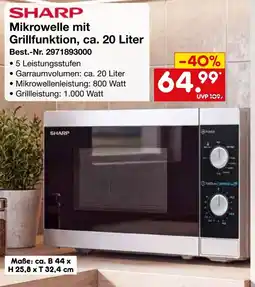 Netto Marken-Discount SHARP Mikrowelle mit Grillfunktion, ca. 20 Liter Angebot