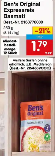 Netto Marken-Discount Ben's Original Expressreis Basmati Angebot