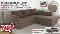 Möbelfundgrube Wohnlandschaft Taifun Cord taupe Angebot
